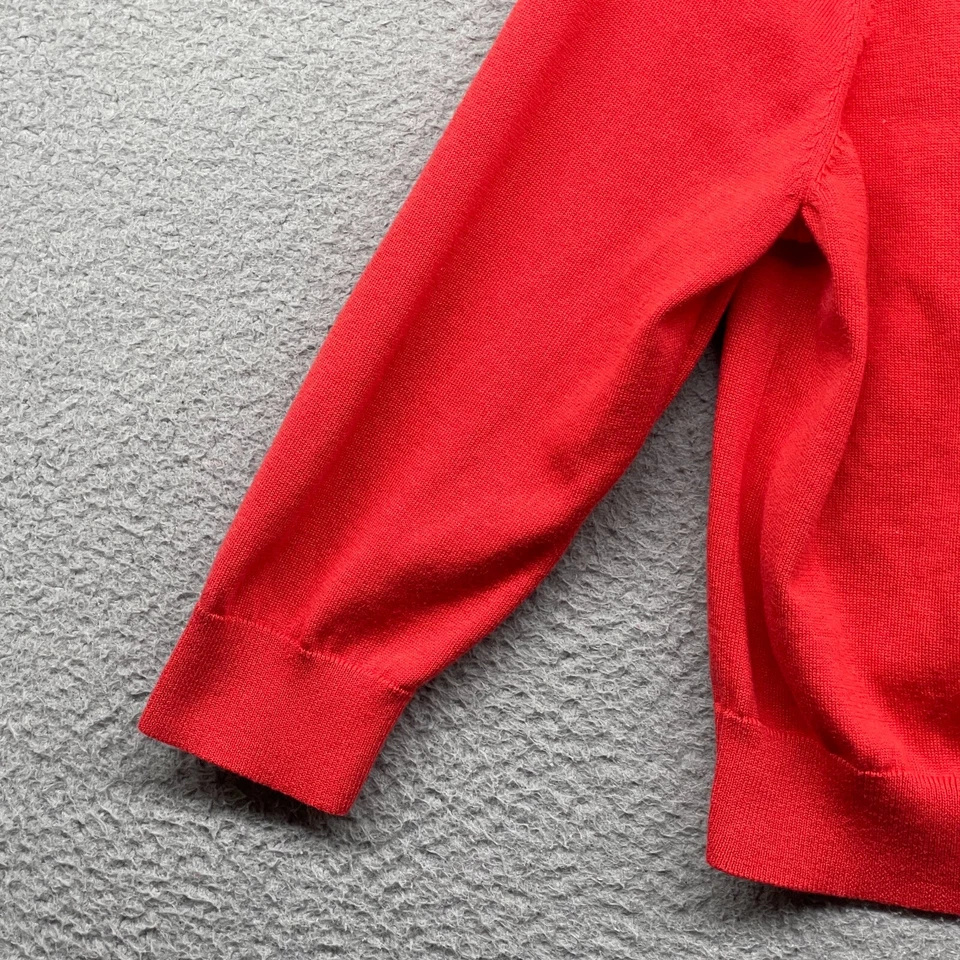 Cárdigan Suéter Tejido Rojo Manga Larga Cuello en V Botón Talla L 14-16 Lands End Niñas Foto 3 de 4