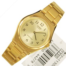 x Orologio Da Polso CASIO MTP-1130N-9BRDF Analogico Quad Dorato Acciaio Oro lac
