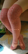 Cable Knit Over The Knee Socks Boot School Girl Long OTK Stocking Tights Cozy