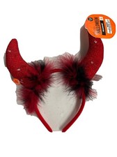 Red Devil Horns Halloween Headband Light Up Hair Band Costume Cosplay