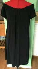 MICHAEL KORS DRESS FLOUNCE FLARE OFF SHOULDER WOMEN SIZE SMALL BLACK EUC T