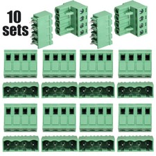 10 Set 4-Pin 5.08mm Pitch Male Female PCB Screw Terminal Block