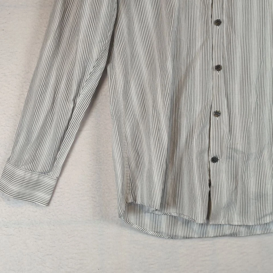 Kenneth Cole Reaction Grey Striped Slim Fit Men's Dress Shirt - Image 2 of 4