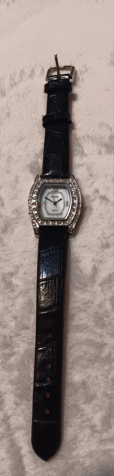 Infinity Women's Watch - Genuine Leather Black Band - Needs Battery