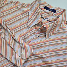 Alan Flusser Long Sleeve Button Down Striped Size Large Button up Multicolor