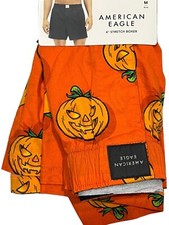 NWT AMERICAN EAGLE Stretch Boxer Sz M-L-XL Orange Pumpkins 10