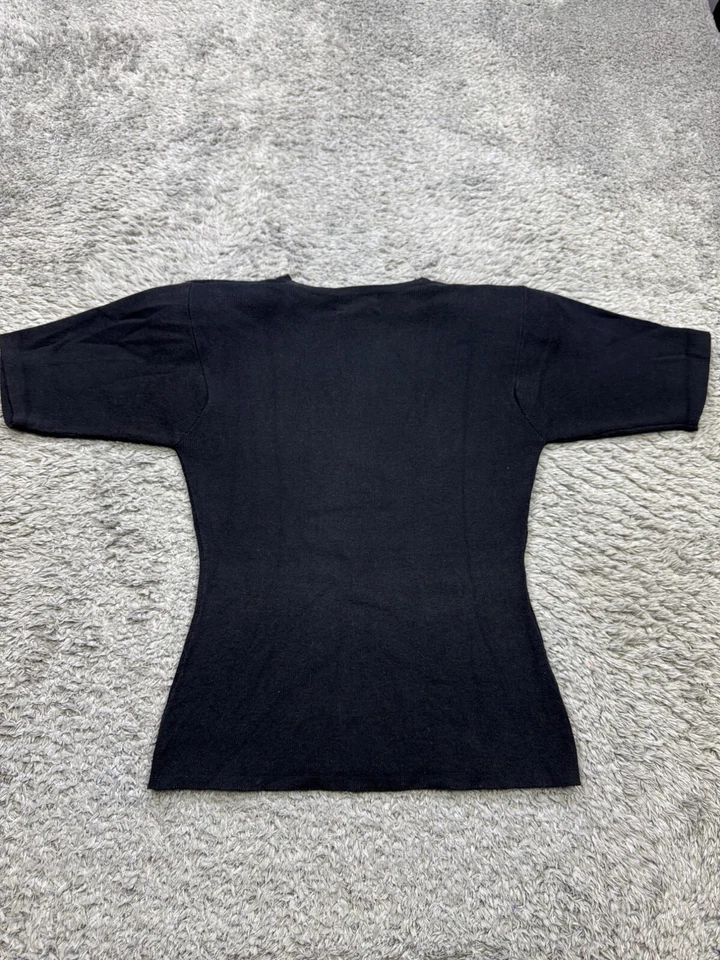 JH коллекционные свитер женщин маленький черный короткий рукав с подкладкой Crewneck пуловер - Изображение 2 из 4