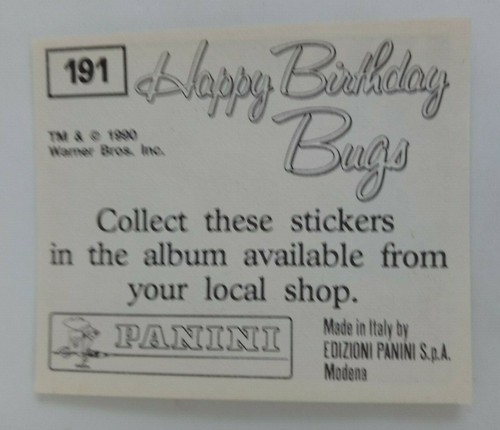 1990 Panini Happy Birthday Bugs (Pick Your Sticker) - Picture 277 of 343