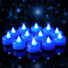 12 Flameless LED Tea Lights Candles Votive with Batteries Fake Tealight DIY