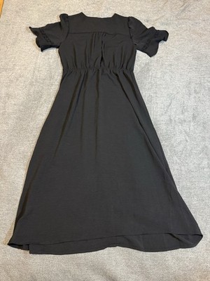 monteau black lace dress Monteau Black Short Sleeveless Pleated Lace Mini Dress Size S