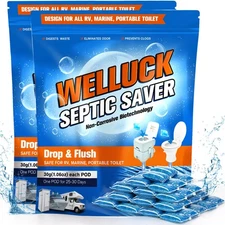 WELLUCK 50 Packs RV Toilet Treatment Drop Ins, Holding Tank Deodorizer for