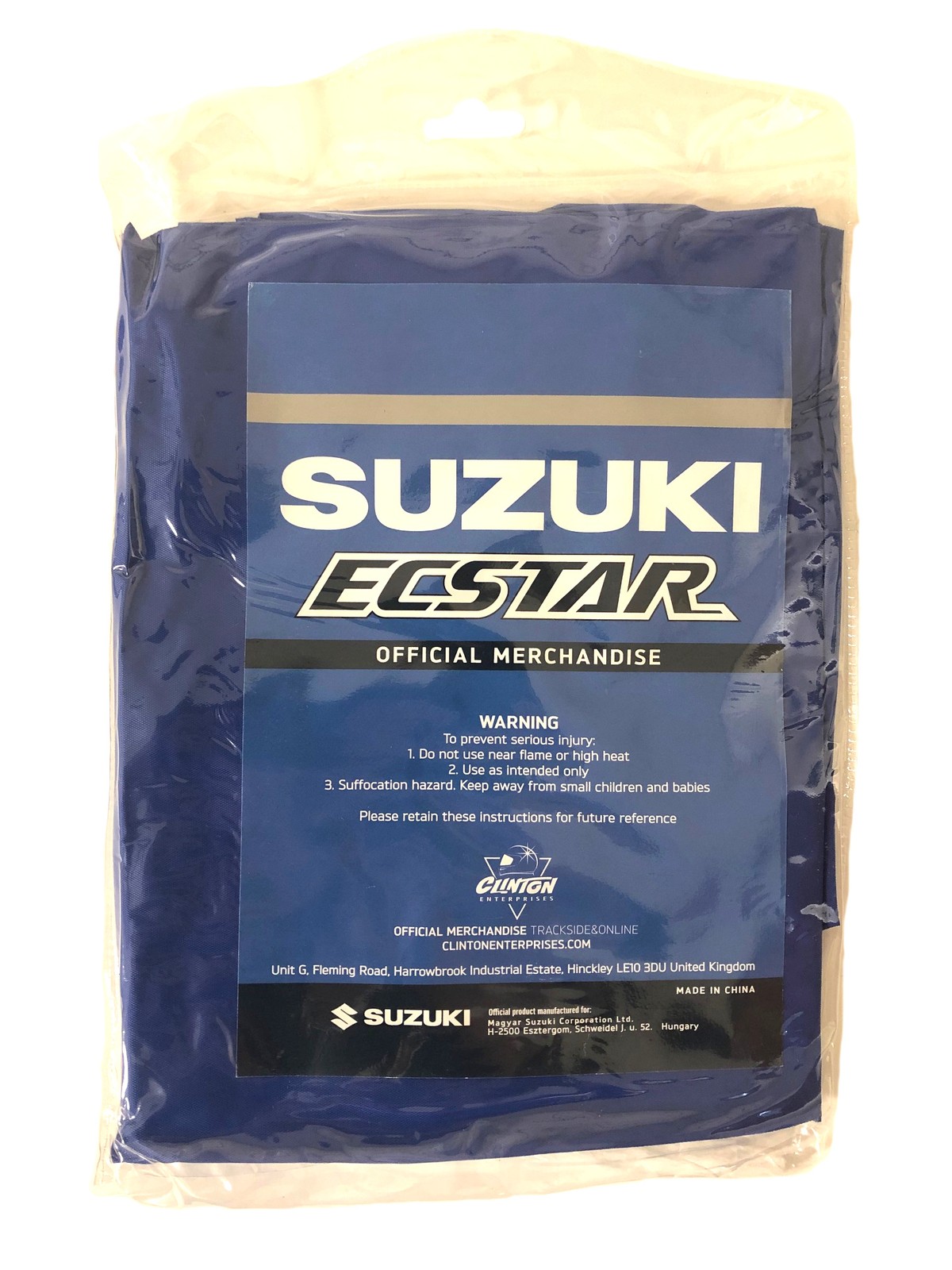 Official Suzuki Ecstar Rain Poncho Blue MotoGP Waterproof Cover Jacket Track Day view 2