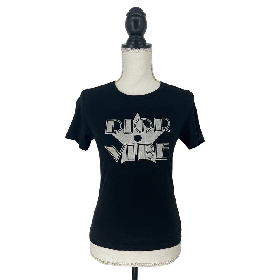 Футболка Dior Vibe из льняной смеси черная размер XS - Изображение 3 из 4