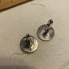 Vintage Cufflinks featuring a dark green, mottled gemstone. likely Jade. — photo 3