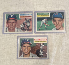 1956 Topps Vintage Baseball 3-Card Lot Burdette/Klippstein/Thomson #219/249/257