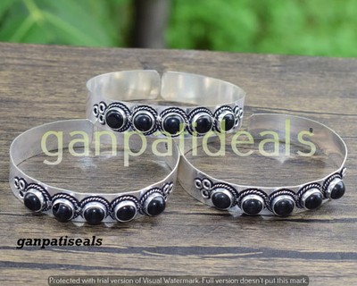 Black Onyx Gemstone Bangles 50pcs Wholesale Lots 925 Silver Plated Jewelry