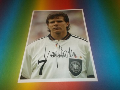 Andreas Möller DFB Weltmeister 1990  signiert signed Autogramm 20x28 Foto