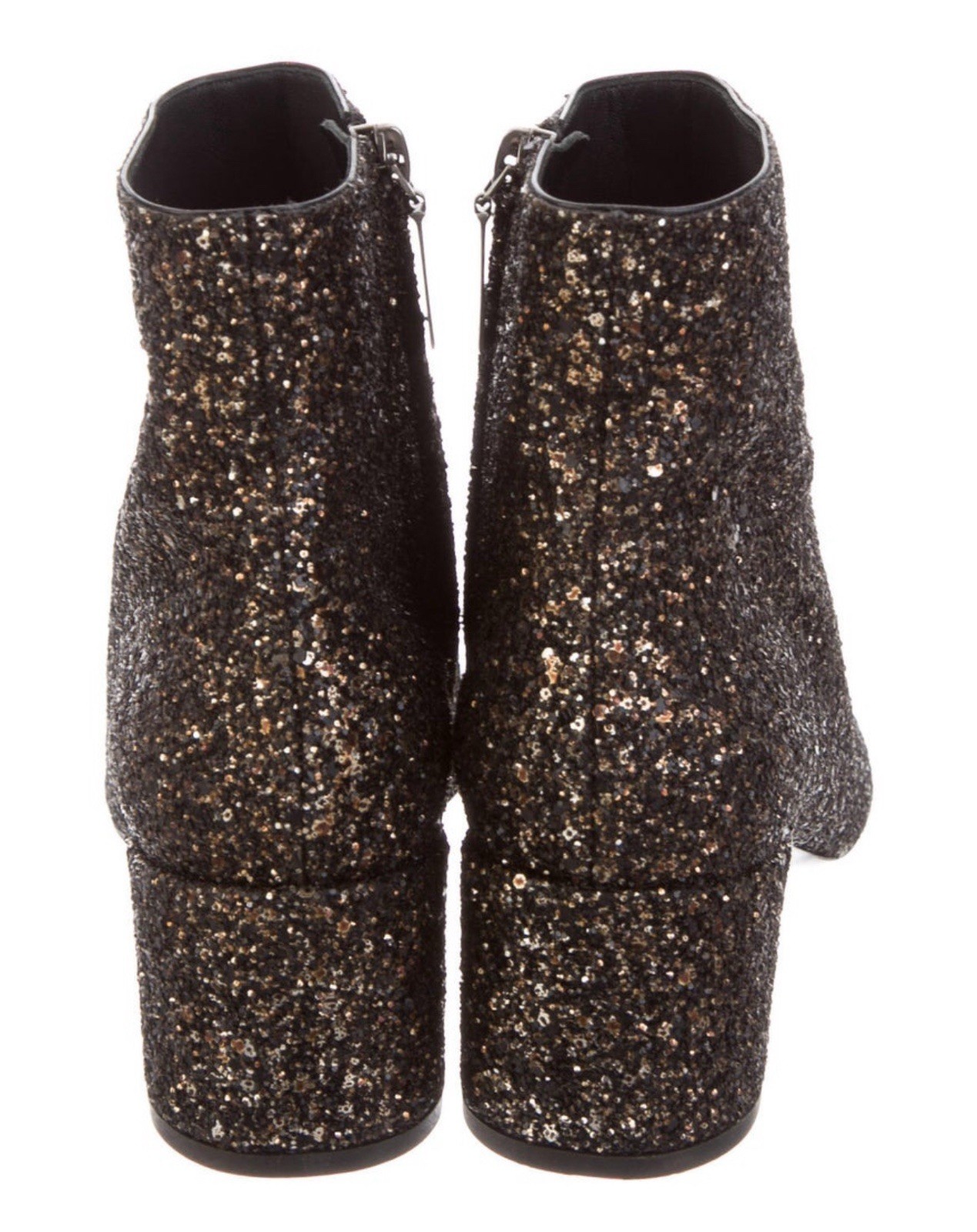 Stivaletti donna Saint Laurent oro nero glitter. Taglia 38. Nuovo senza etichette Suola protettiva