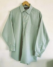 Kirkland Signature Men's Green Tailored Button Up Long Sleeve Shirt Size 17 -33