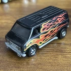 Vintage 1974 Hot Wheels Black Super Van Super Flames Blackwalls Mattel Hong Kong