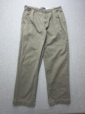 Polo Ralph Lauren Pants Mens 36x32 Beige Andrew Classic Chino Pleated Straight