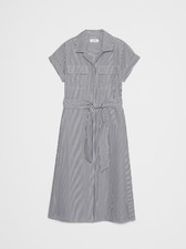 Poplin Utility Midi Shirtdress Navy Stripe Color Regular SUMMER SALE