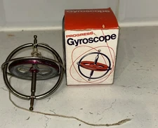 Vintage Progress Gyroscope Top Toy w/ Original Box Made in England Science Gift