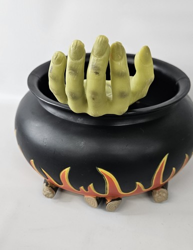 Gemmy Animated Halloween Candy Bowl Talking Green Hand Cauldron- Works Great! - Picture 4 of 8