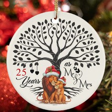 25th Wedding Anniversary Ornament Lion Couple 25 Year As Mr  Mrs Christmas Gift