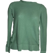 LOFT Sweater Womens XS Green Crew Neck Knit Long Sleeve Lightweight Minimalist