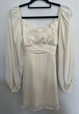 Altar'd state baby doll puff sleeve mini dress Cream Lrg Boho Feminine Cottage