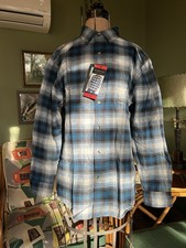 Pendleton Mason Flannel Shirt Mens M Blues Gray  Black Plaid Cotton Button NWT