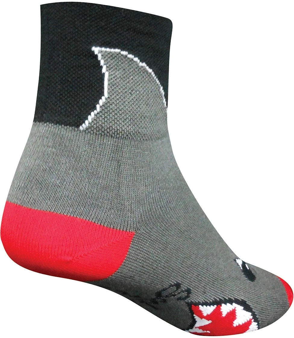 SockGuy Shark 3" Classic Unisex Crew Socks 9-13 Gray