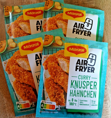 NEU ! Maggi Air Fryer Knusper Hähnchen Curry (36,58/kg) 4x 41g