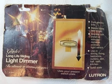 Lutron Glyder Slide Dimmer Switch 600W Incandescent GL-600C VTG NOS