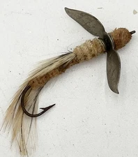 Vintage 2-inch Hand-Tied Metal Wing Nymph Fly Fishing Lure