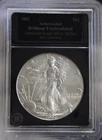 2002 US Silver Eagle $1 Gem Unc Black Bradford Slab