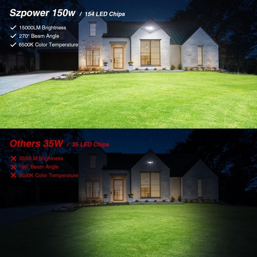 150W Flood Lights Outdoor Waterproof IP65, Exterior LED Floodlights with 3 Ad... - Picture 5 of 9