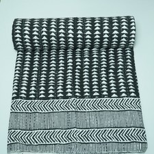 Hand Block Print Cotton Kantha Quilt Indian Bedding Bedspread Throw Blanket