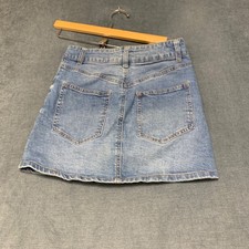 Harper Heritage Mini Skirt Womens Small Blue Denim Button Front Medium Wash