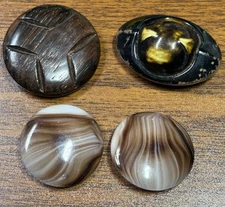 Buttons 4 variety for craft sew acrylic round shank back 3.4 cm to 4.9 cm VTG