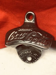 Vintage Coca-Cola Wall Mount Bottle Opener Starr X Brown Co USA Cast Metal 1940s