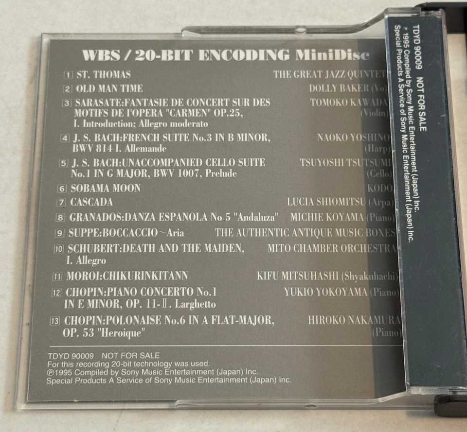 Sony WBS 20-Bits Encoding Minidisc Original Promo - Bild 3 von 4