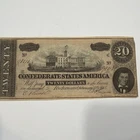 1864 CONFEDERATE STATES AMERICA CURRENCY $20 Dollar Note S/N 98313 030419