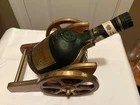 Vintage Courvoisier Cannon Bottle Holder Wooden Wheels & Brass Bottle Is Full!
