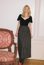 Christy Dawn Holiday 2025 collection Ginny Dress - Black velvet /noir apples