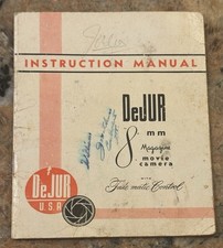 Vintage DeJur 8mm Magazine Movie Camera Instruction Manual USA