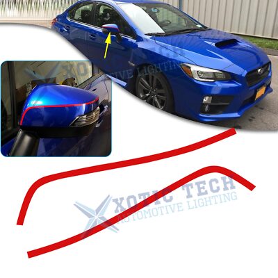 Red Exterior Side Mirror Cap KK Vinyl Decal Overlay Stickers For Subaru WRX STI