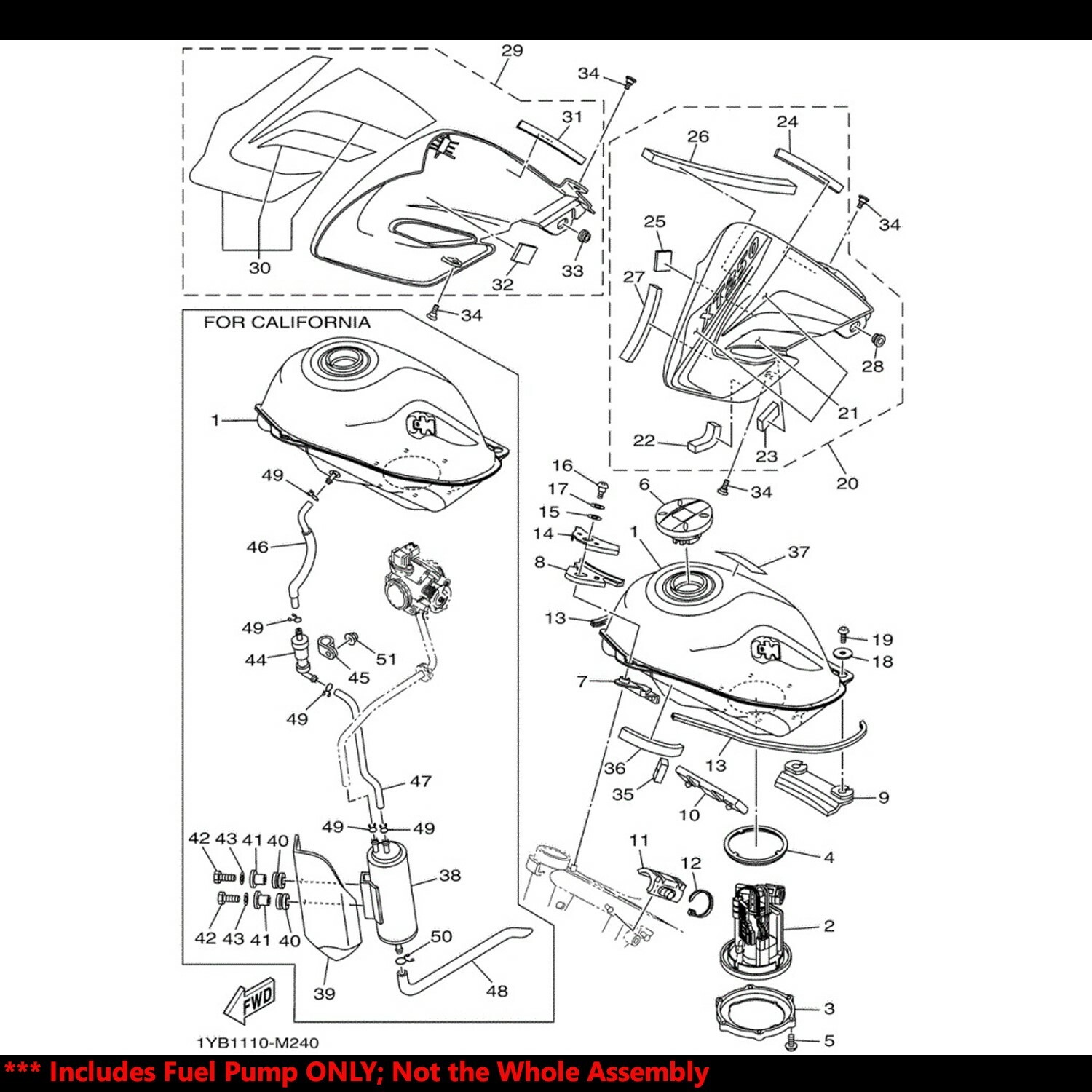 OE Replacement EFI Fuel Pump+Filter/Strainer 1518 YZFR3 R3/1320 XT
