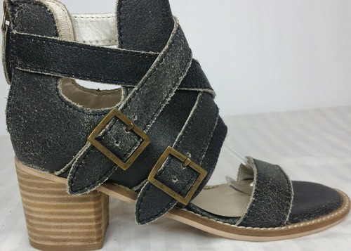 Kelsi Dagger Grant Heeled Sandal Sz 5.5M Black Distressed Leather MSRP $144 - Picture 8 of 9